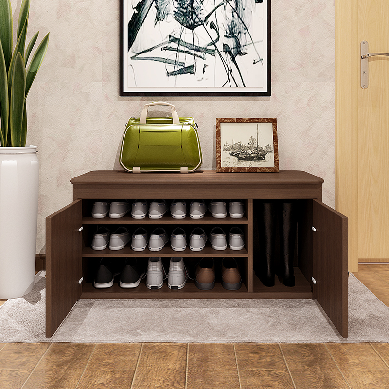 全实木换鞋凳鞋柜坐凳一体鞋架家用E门口穿鞋凳现代简约储物长条