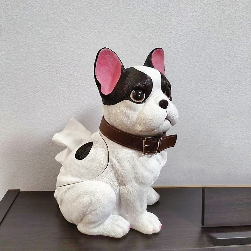 网红可爱法斗狗纸巾盒装饰摆件创意欧式家用客厅电视柜.茶几抽纸