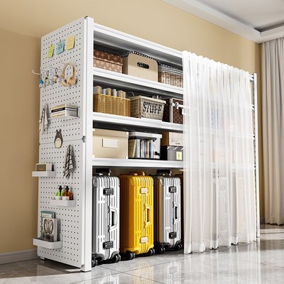 下空式置物架落地带防尘帘家用阳台仓库货架行李T箱储物收纳铁架