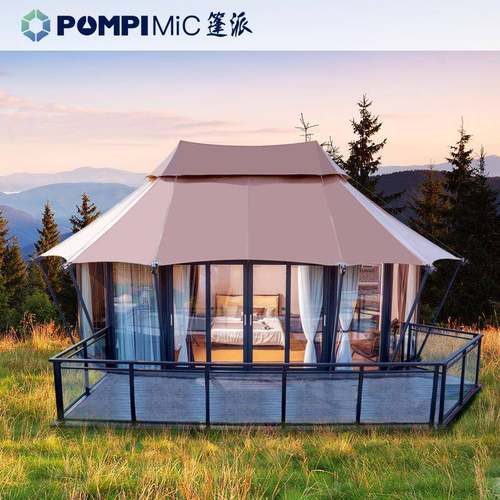 轻奢民宿酒店帐篷PVC防水防腐实木创意野奢别墅山庄度假特色帐篷