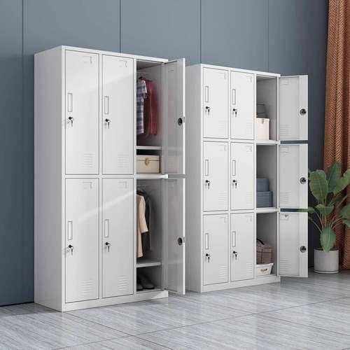 更衣柜员工储物柜宿舍带锁换衣柜铁皮存放收纳柜多门鞋柜碗柜厂家