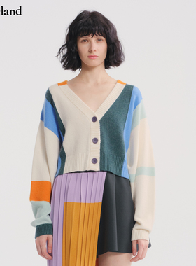 【设计师款】CYNTHIA&XIAO撞色针织休闲羊毛衣开衫modeland买手店