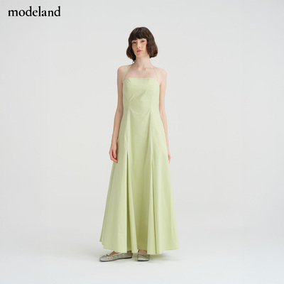 【设计师款】Seedan度假风休闲挂脖大裙摆连衣裙绿modeland买手店