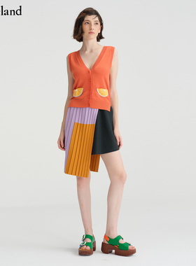 【设计师款】CYNTHIA&XIAO不规则拼接撞色短裙modeland买手店