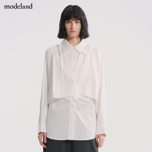 FLAT半截假两件拼接衬衫 MONO 高级感modeland买手店 设计师款