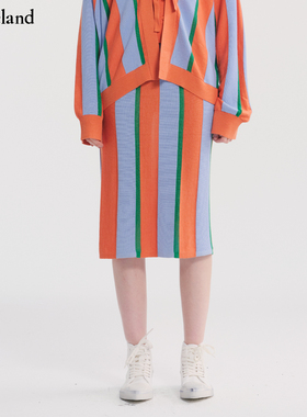 【设计师款】CYNTHIA&XIAO拼色条纹修身针织半身裙modeland买手店