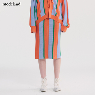 【设计师款】CYNTHIA&XIAO拼色条纹修身针织半身裙modeland买手店