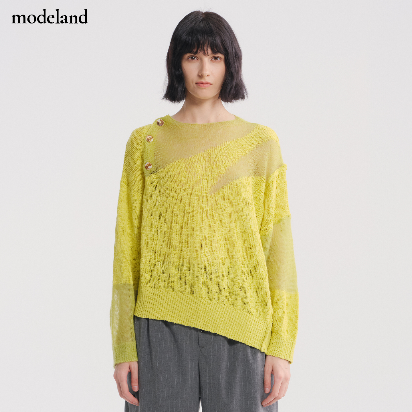 【设计师款】MONO FLAT镂空小心机套头针织肌理几何交错设计中性