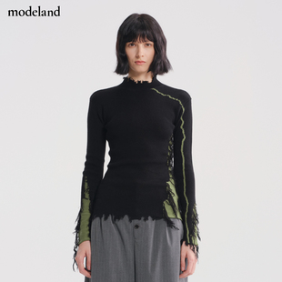 高级针织长袖 FLAT流苏修身 MONO 上衣modeland买手店 设计师款