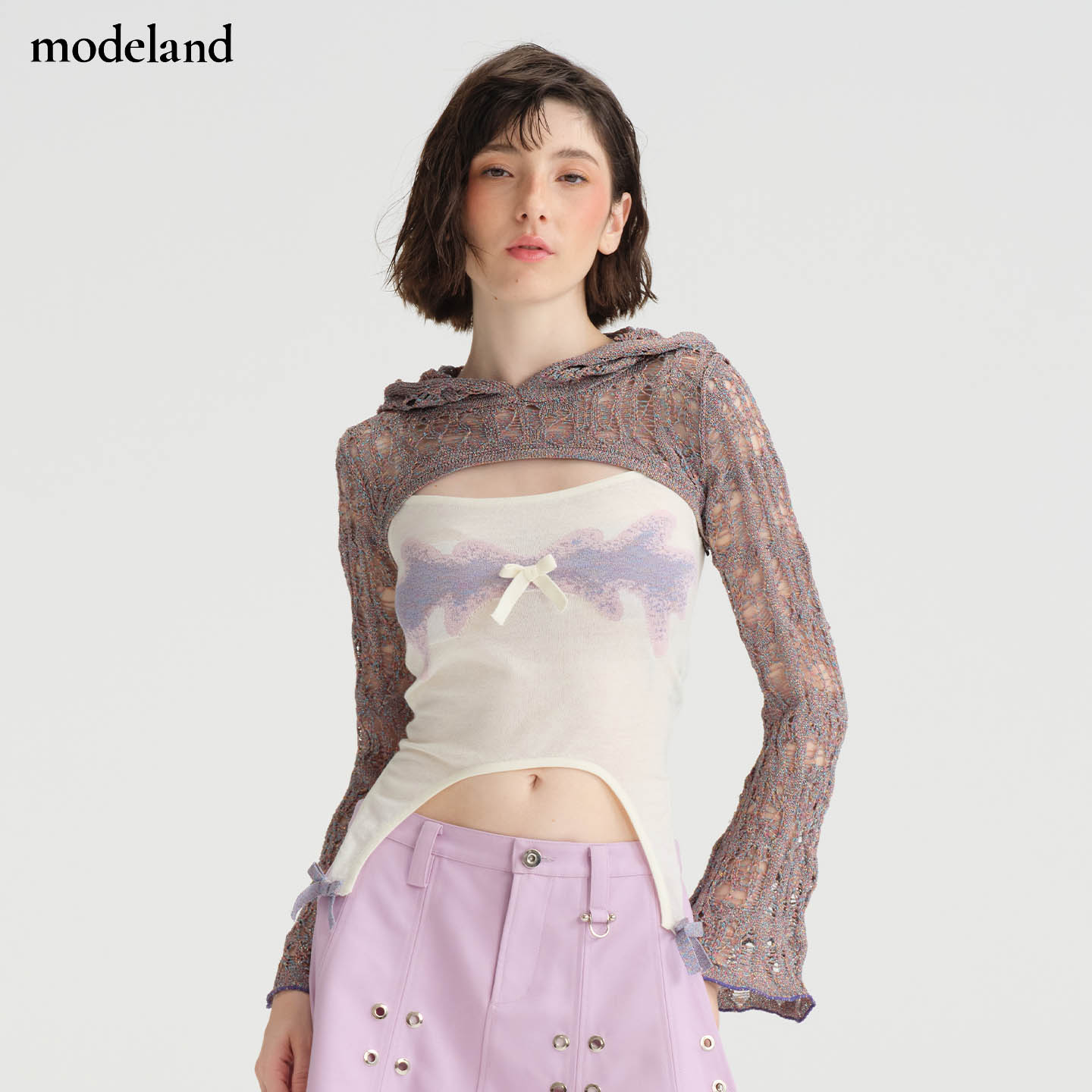 【设计师款】NOPHORA镂空辣妹风连帽上衣罩衫modeland买手店