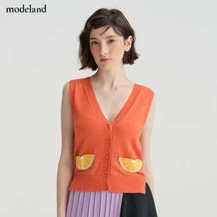 【设计师款】CYNTHIA&XIAO钩织柠檬片口袋针织马甲modeland买手店