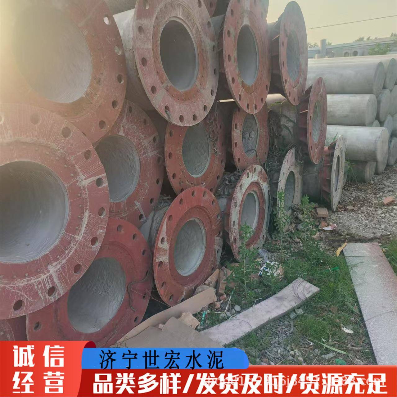 现货供应大弯矩12米15米根部法兰无拉线钢筋混凝土水泥电杆转角杆