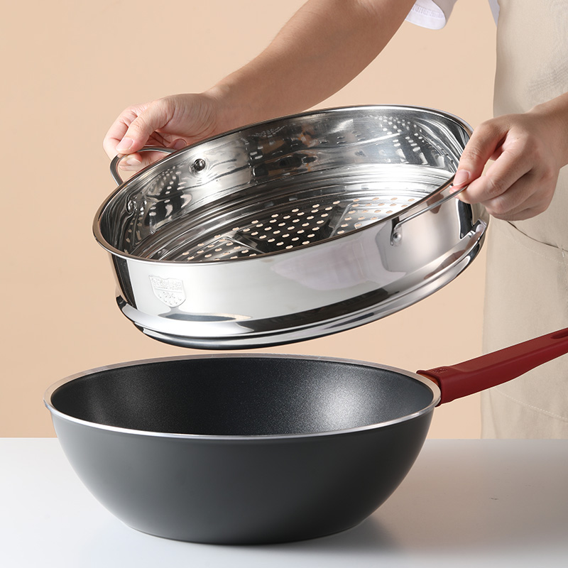 304不锈钢蒸笼特加大号14-34cm高品质蒸N架带提手蒸格家用商用蒸