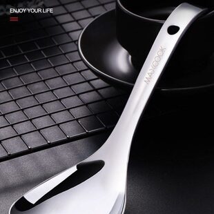 长柄饭勺不锈钢铲盛厨美大号饭勺家用30匙子商用米饭不粘饭打饭4