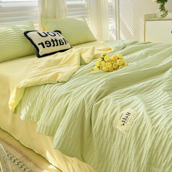 韩式泡泡纱夏凉被四件套高级感空调被可机洗夏季薄被子被芯夏凉被,床上用品,学生床品套件,淘宝优惠券,粉丝福利购,淘宝优惠卷