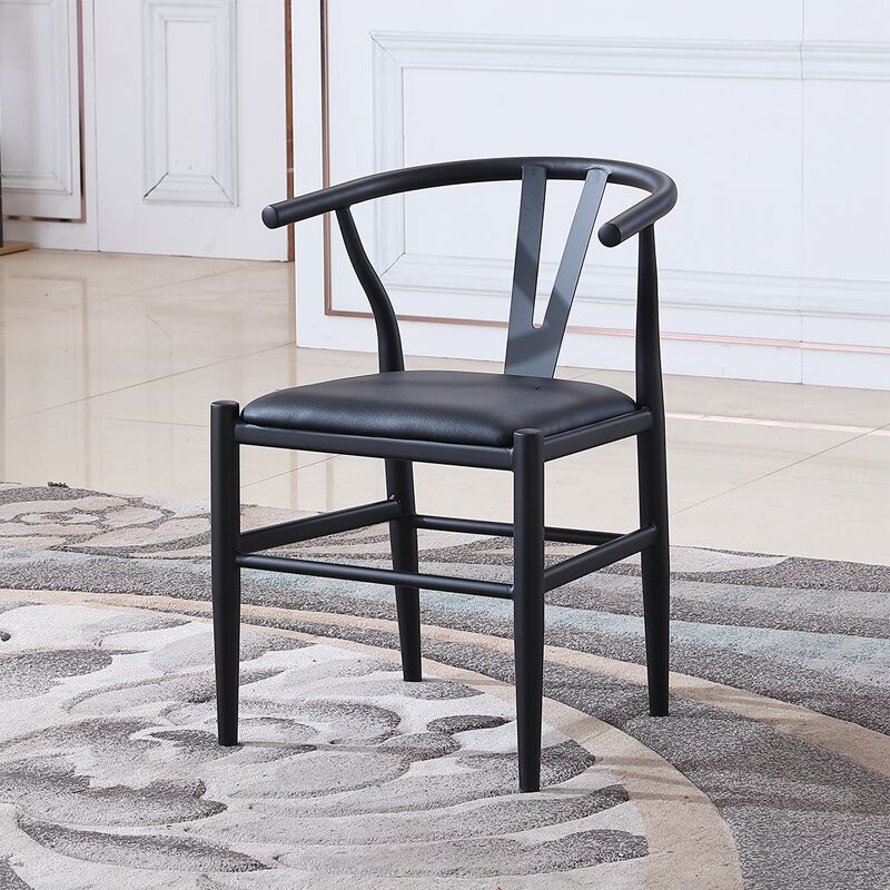 牛角椅办公客厅铁l艺餐桌椅家用现代靠背椅书桌椅休闲椅仿实木椅