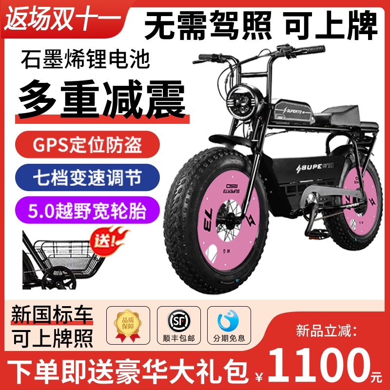 super73sj2Y1复古新国标电动自行车小型代步锂电池助力电瓶车男女