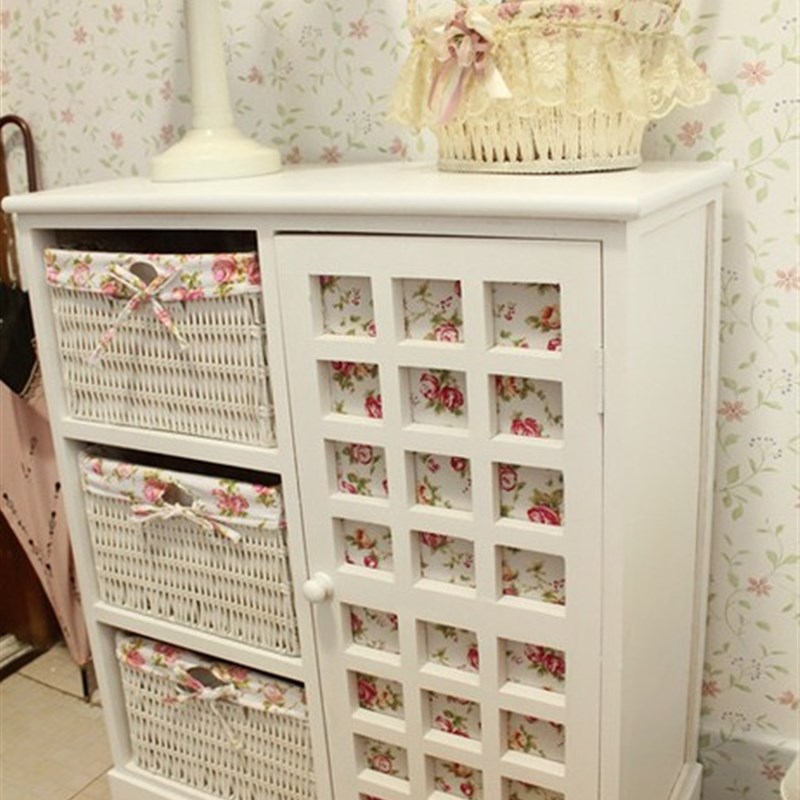 卧室实木床头柜h田园经济收纳斗柜简约北欧床边储物柜子白色小户