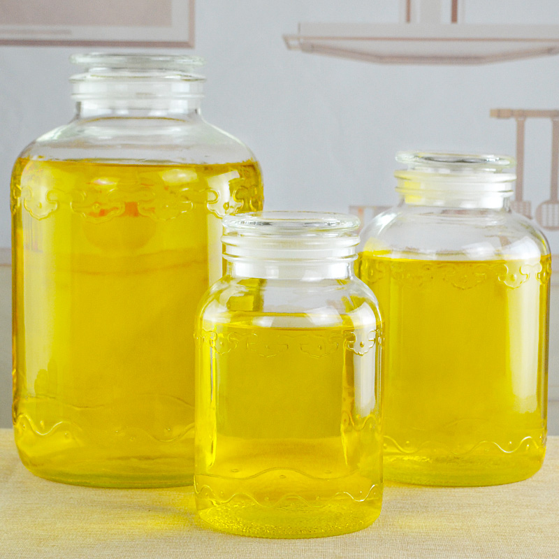 食用油桶玻璃油壶家用装油瓶储y油罐厨房油罐壶防漏大容量花生油