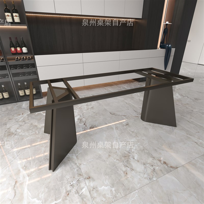 轻奢餐桌桌腿支架桌子腿不锈x钢支撑脚岩板茶桌底座大理石办公桌