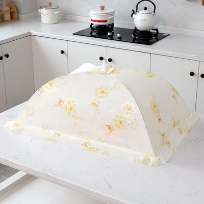 餐桌盖菜罩长方形全布款可折叠防苍蝇遮灰尘剩饭菜罩家用食物罩子