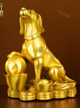 铜狗摆件纯铜西北缺角生肖狗补角生肖狗家居I客厅装饰金属狗工艺