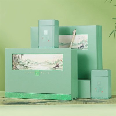 2024年新款绿茶茶叶包装盒空盒毛尖半斤M一斤装龙井空礼盒可定制