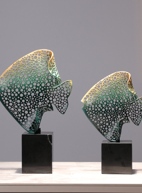 年年有余鱼摆件客厅金属r工艺品电视柜玄关酒柜装饰品乔迁新居礼