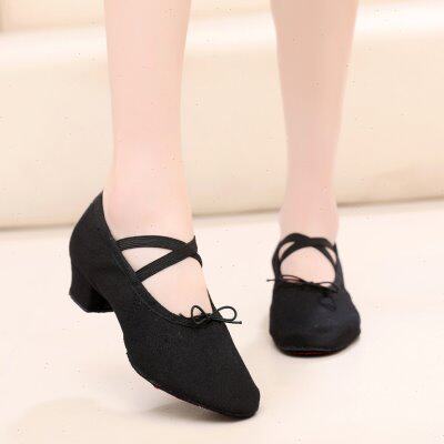 鞋带肚皮舞跟民族舞蹈鞋女练功鞋教师软底真皮舞蹈鞋帆布士瑜伽