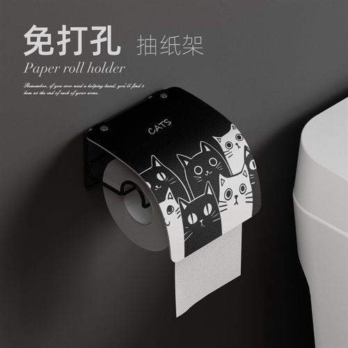 可爱小动物卫生间卷纸架卷纸盒免打孔纸巾L盒抽纸架厕所洗手间壁