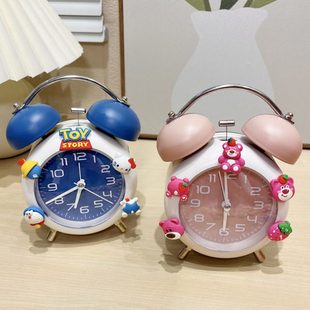 可爱学生小闹钟儿童草莓熊起床神器女孩强力叫醒时钟卧室床头摆台