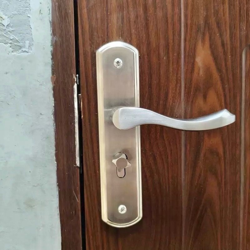 通用型锁具家用房门可调节执手门F把手卧室门锁免改孔木门室内