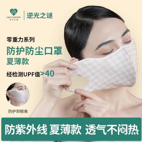 逆光之迷老花防护防尘抗晒面罩防尾气花粉网红同款凹照型穿搭佩戴