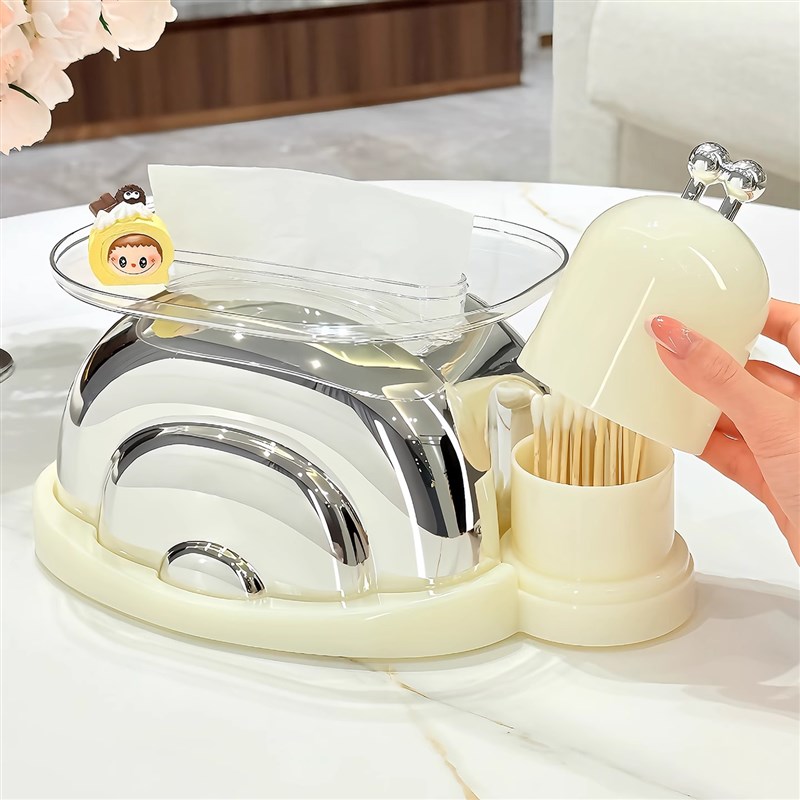 蜗牛纸巾盒牙签罐一体抽纸盒家用D客厅多功能茶几摆件纸巾收纳盒