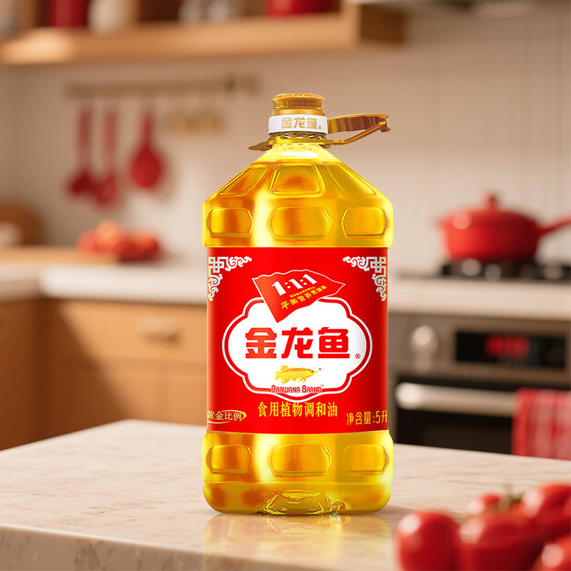 金龙鱼黄金比例调和油5L大桶家用健康食用油植物油定制食用油5升图片