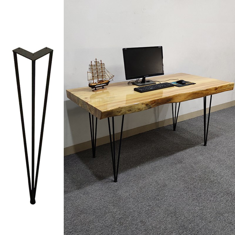 简易餐桌脚定制铁艺桌脚支架办z公桌腿大板桌架金属桌子腿梳妆台