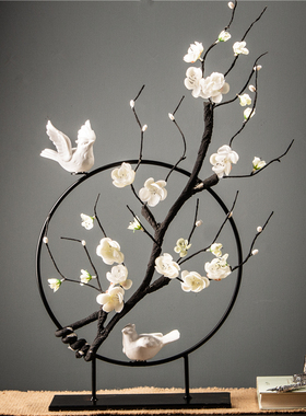 新中式家居客厅i玄关禅意软装饰品创意摆设家具电视柜酒柜铁艺摆