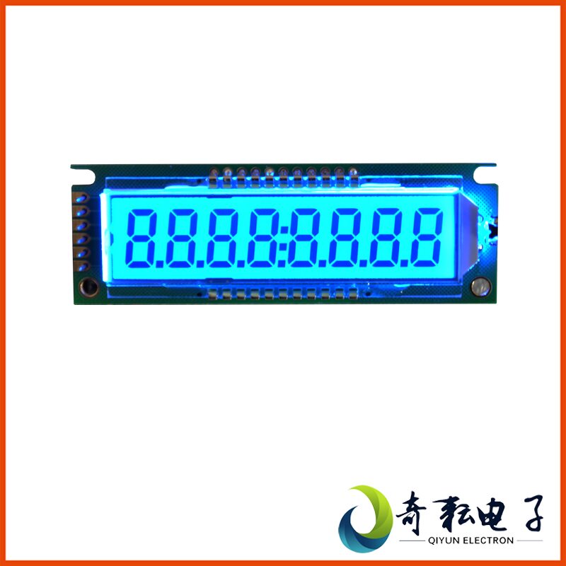 大连奇耘超宽温串口8位段码式LCD液晶屏显示模块GDM0103含背光