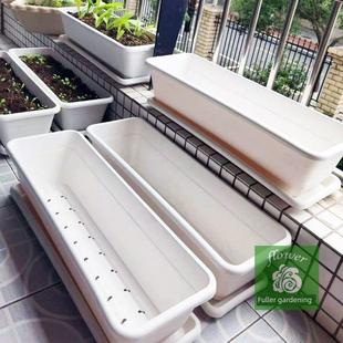 翠园牌Pp树脂加厚矩形花盆植花槽，耐用10年，优质聚丙烯