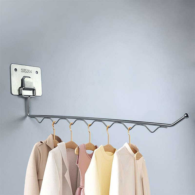 不占地方的晾衣架室内外免打孔不锈钢简易M小号可折叠阳台飘窗挂