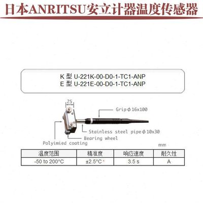anritsu安立滚动表面温度传感器U-221K E-00-D0-1-TC1-ANP ASP