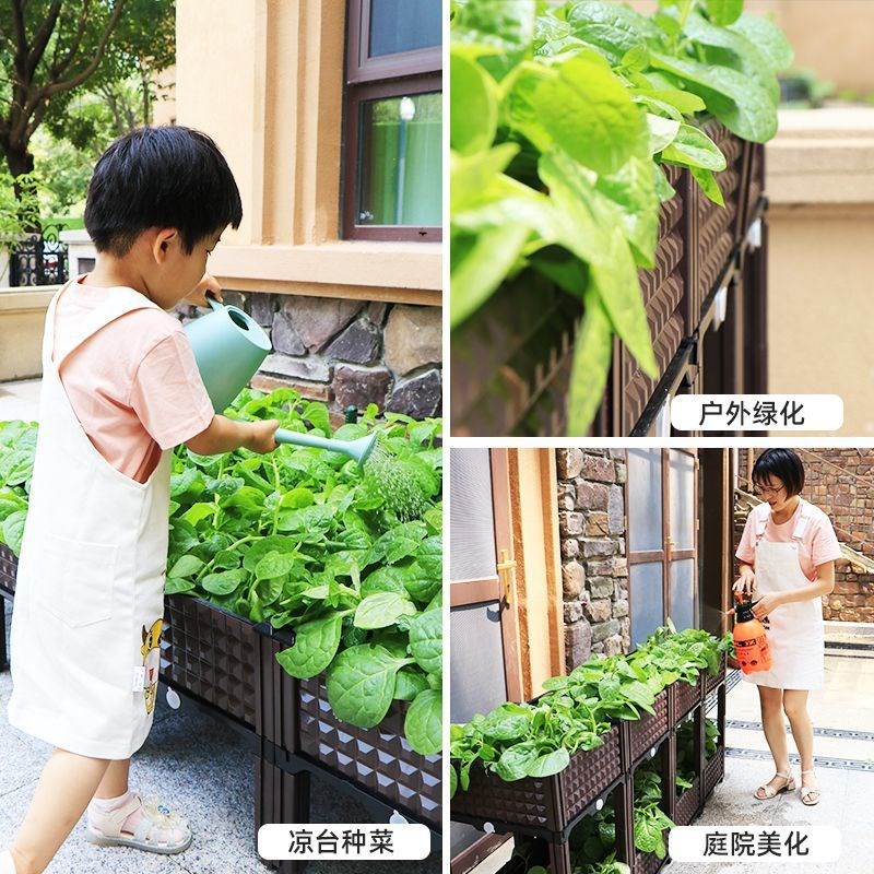 种植箱种菜神器家庭阳台楼顶种菜专用盆专用箱长方形花.箱塑料花