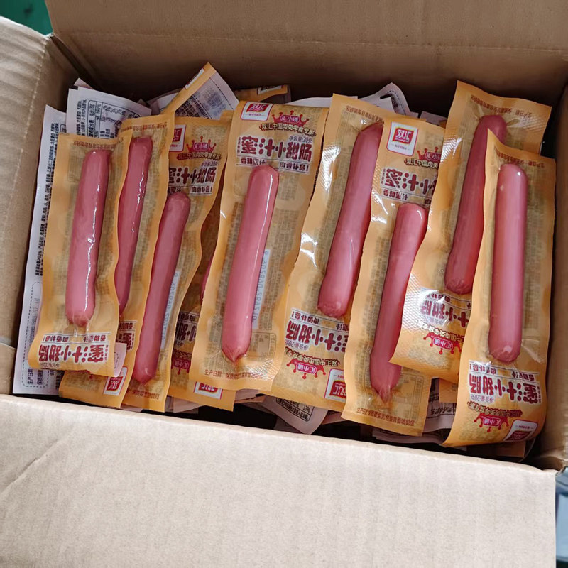 双汇蜜汁小甜肠22g即食香肠休闲零食小吃泡面搭档火腿肠整箱批发