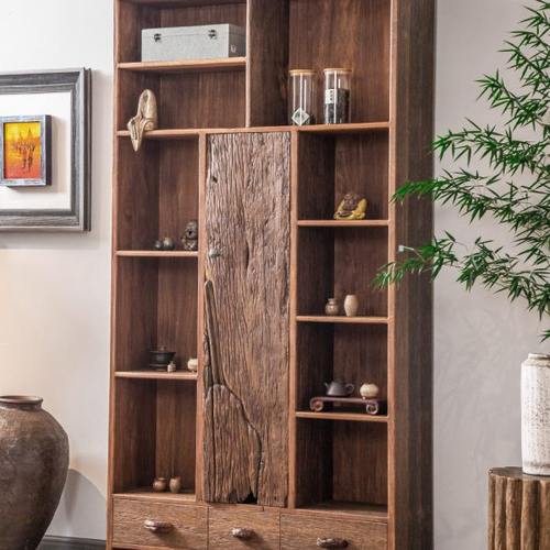 博古架实木多宝阁客厅玄关隔断书架子茶具置物架茶叶展示柜摆放架