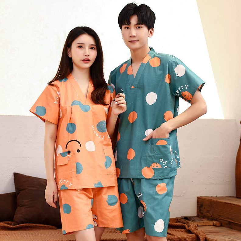 浴0美容院10纯棉服套装桑拿情侣款%女士浴衣男女韩版可爱汗蒸服服