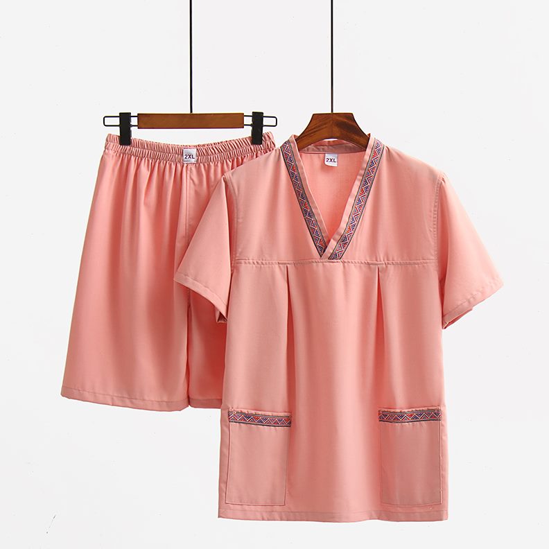 汗蒸服女睡衣领男疗洗浴按摩服麻花桑拿大码边贡浴衣服情侣浴足