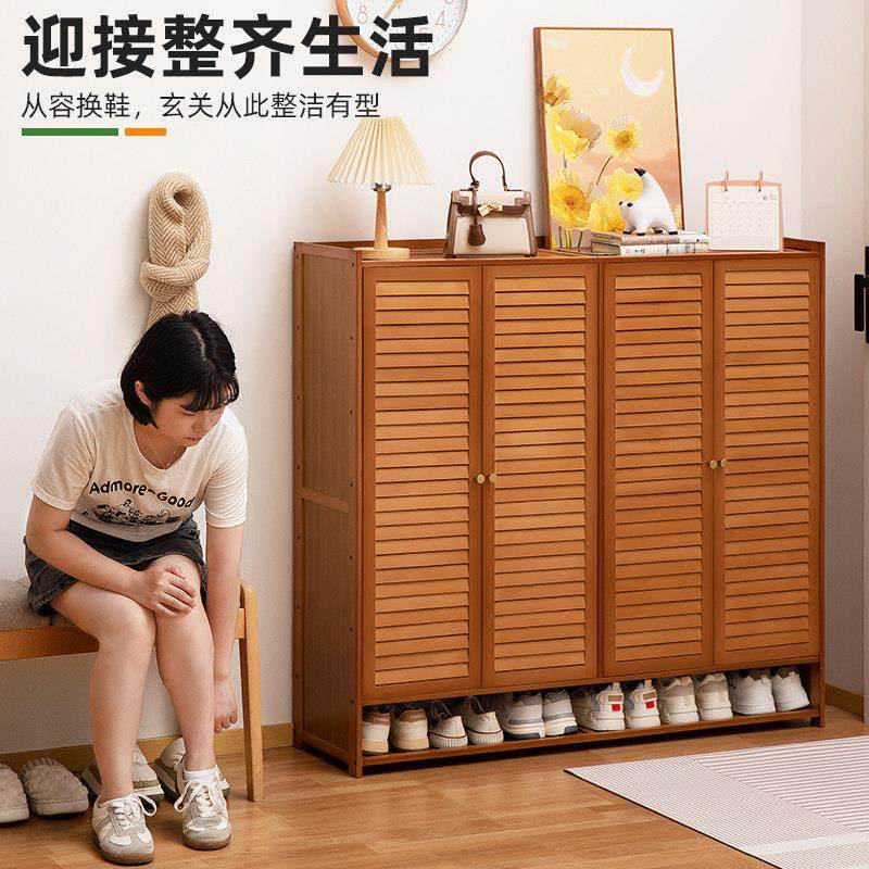 鞋柜家用门口收纳柜一体靠墙鞋盒出租屋房入户多层简易塑料鞋架子