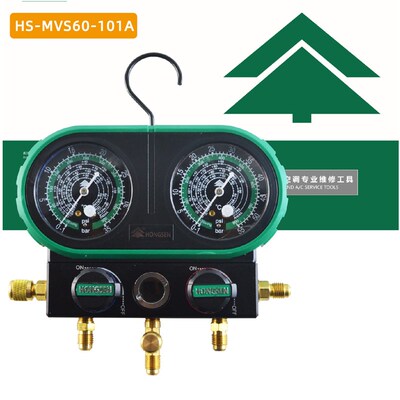 鸿森汽车空调加氟表雪种表R32R410R22R134加液双表阀压力表冷媒表