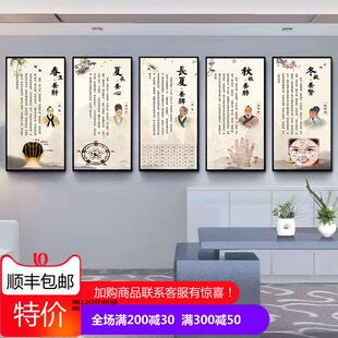 中医馆养生装饰画春夏秋冬心肝脾肺肾海报清通调养补墙壁宣传挂画