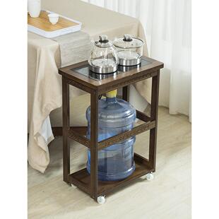 移动茶台茶桌边柜侧边几角几小茶几实木泡茶吧烧水壶一体茶水柜架